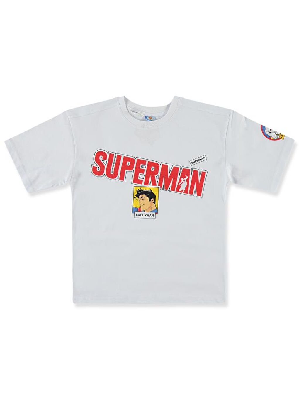 Süperman Baskılı 10-13 Yaş Tişört - Beyaz 12-13 Yaş