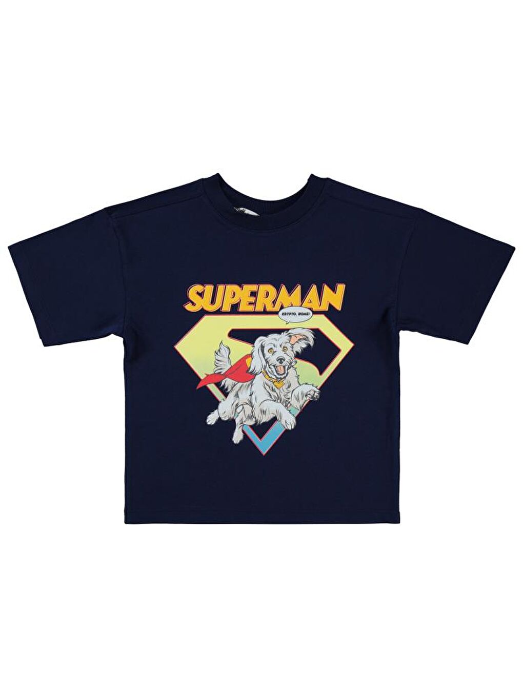 Süperman Krypto Baskılı 2-5 Yaş Tişört - Lacivert 3-4 Yaş-2