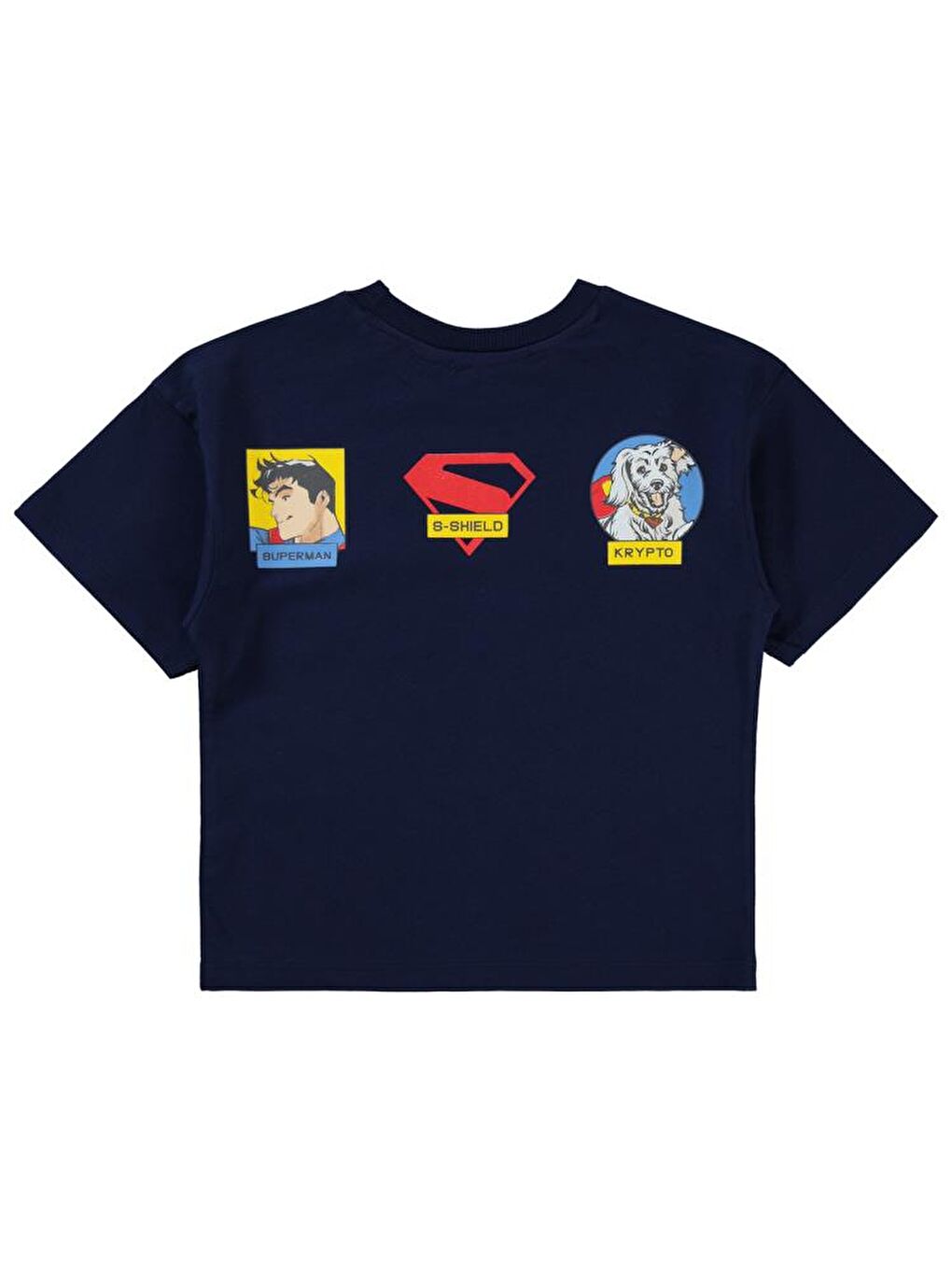 Süperman Krypto Baskılı 2-5 Yaş Tişört - Lacivert 3-4 Yaş-1