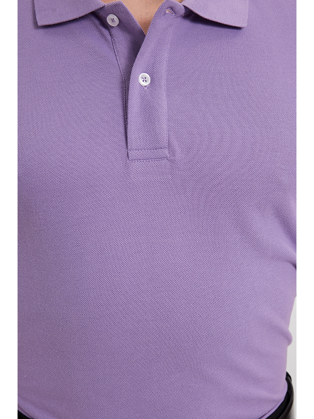 Erkek Slim Fit Dar Kesim %100 Pamuk Mor Polo Yaka Tişört-3