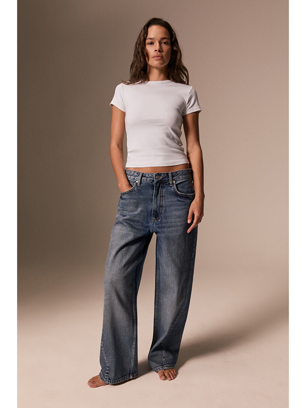 Lexy Kadın Standart Bel Baggy Balon Jean Mavi Pantolon-3