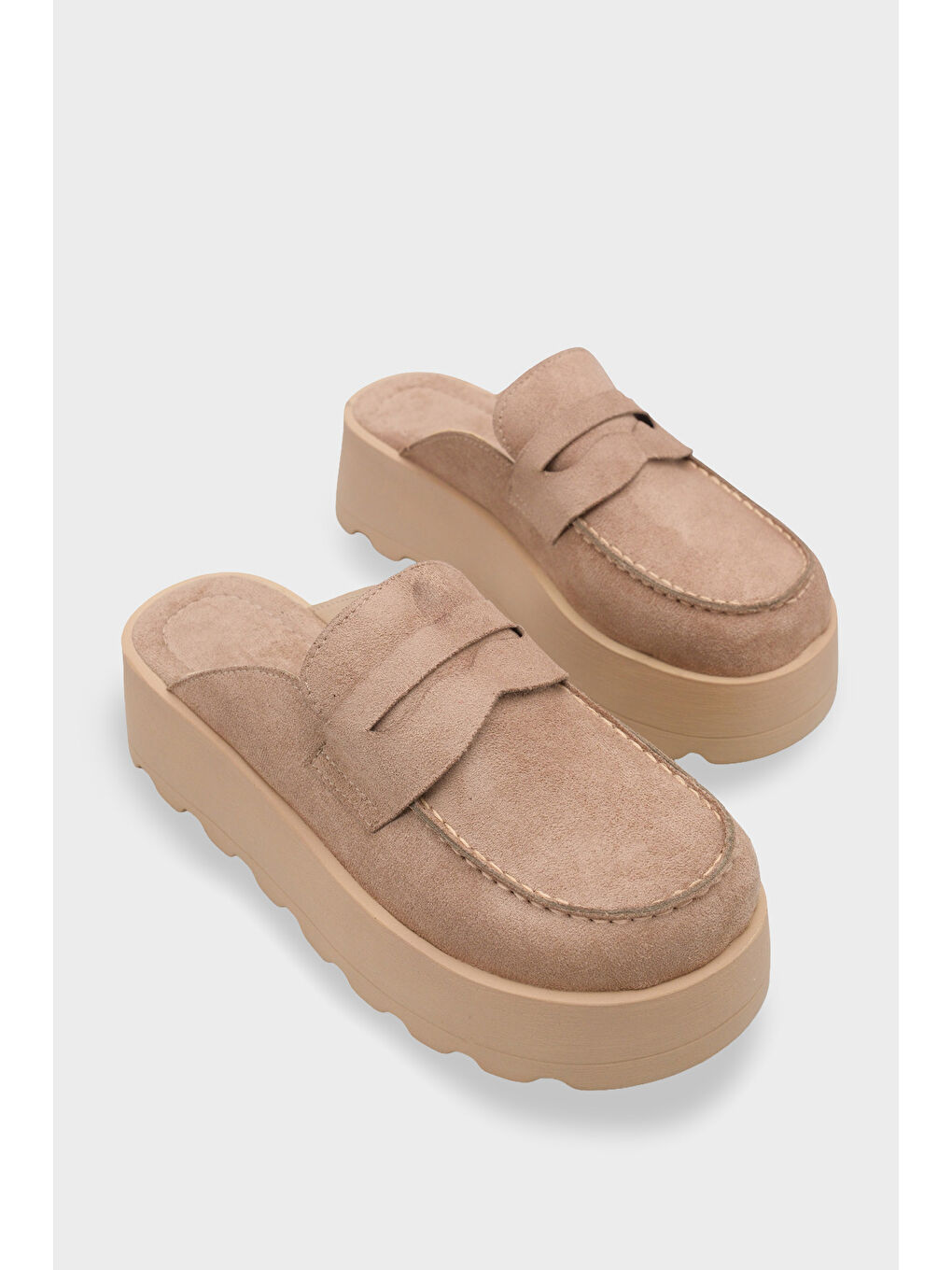 Bej Karrie Süet Görünümlü Kadın Sabo-1