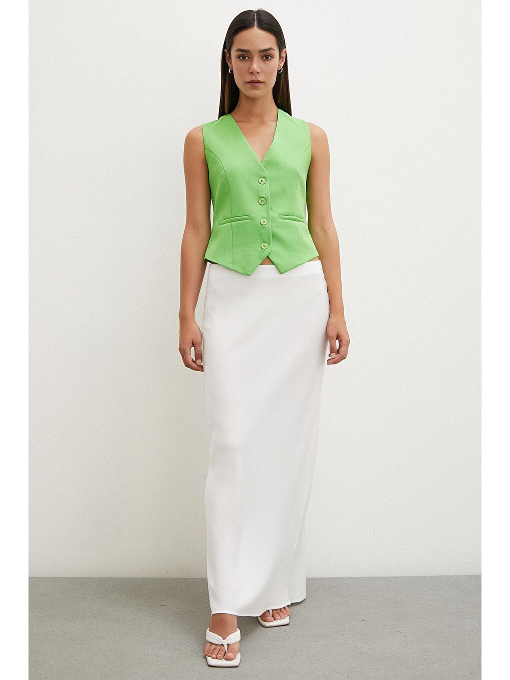 Yeşil Düğmeli YELEK-1