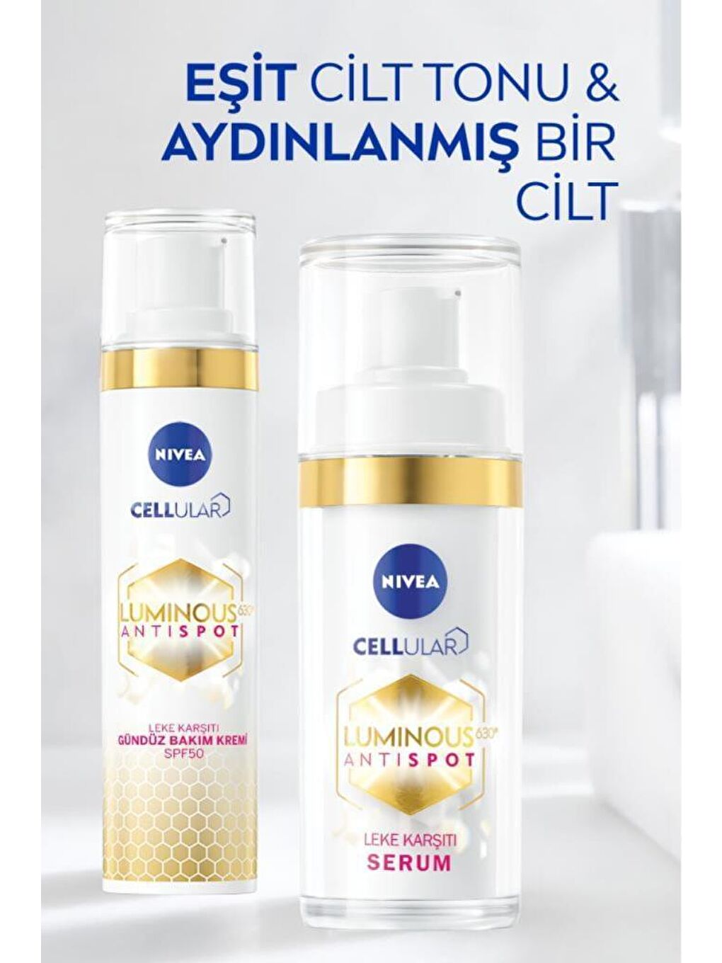 NIVEA Şeffaf Luminous630 Leke Karşıtı Spf50 Güneş Gündüz Yüz Kremi 40 ml Ve Cilt Serumu, Cilt Tonu Eşitleyici - 6