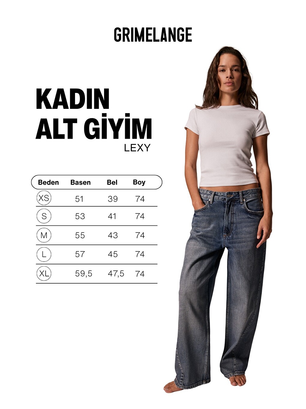 Lexy Kadın Standart Bel Baggy Balon Jean Mavi Pantolon-6