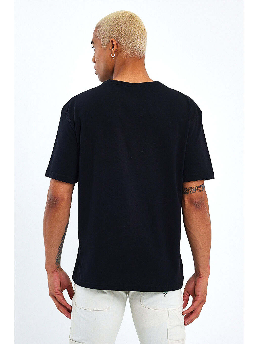 Siyah Erkek Bisiklet Yaka Willams.Brooklyn Baskılı Tshirt SPR25TS31-2