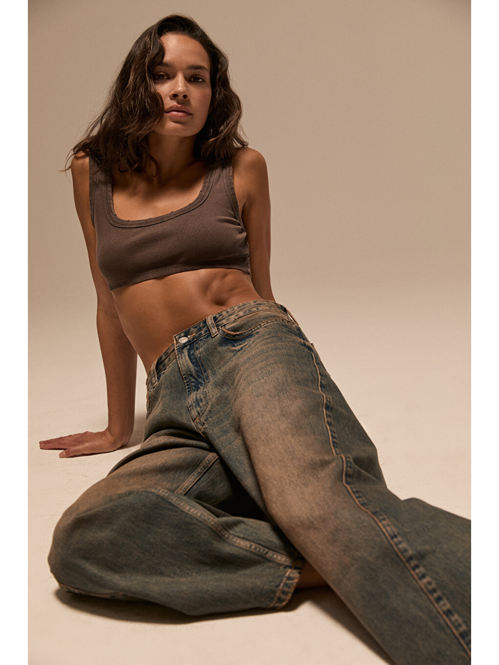 Lexy Kadın Standart Bel Baggy Balon Jean Sarı Pantolon-2