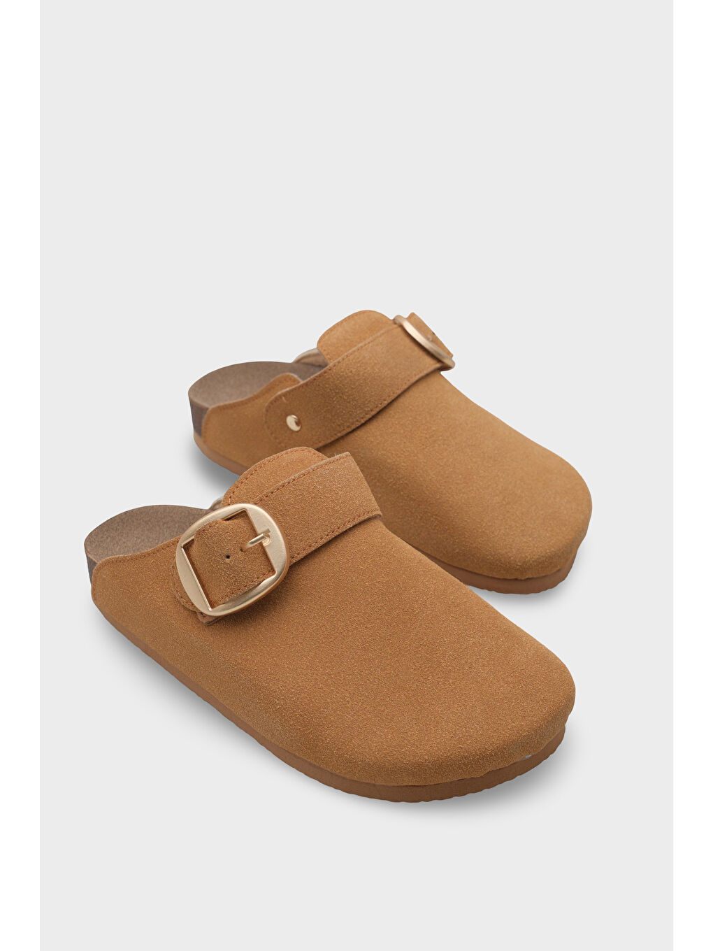 Kahverengi Maurita Tokalı Günlük Kadın Kapalı Terlik-1