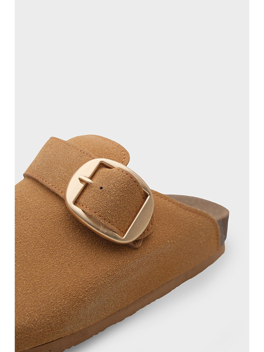 Kahverengi Maurita Tokalı Günlük Kadın Kapalı Terlik-3