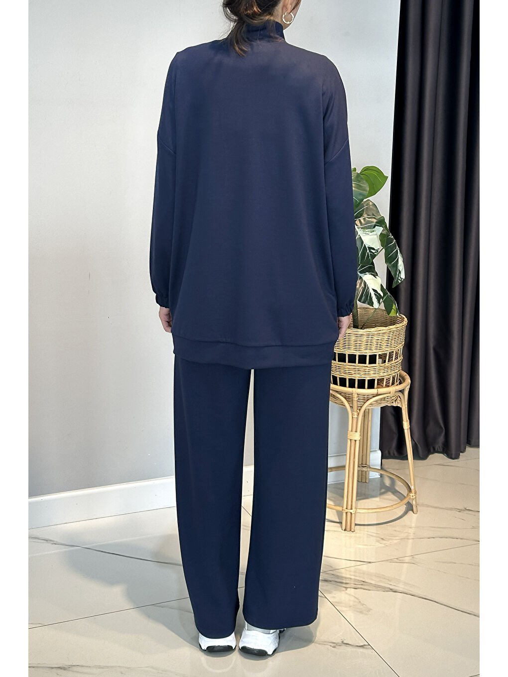 Önü Taş Detay Penye Takım 2015 Lacivert-2