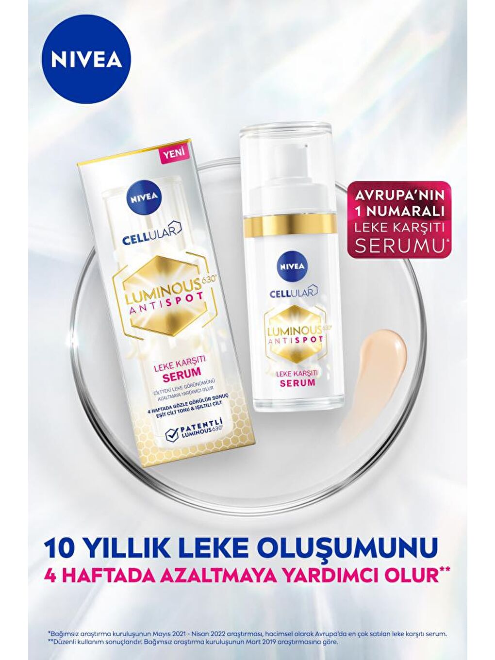 NIVEA Şeffaf Luminous630 Leke Karşıtı Cilt Bakım Seti, Gündüz Yüz Kremi Spf50, Gece Kremi, Cilt Serumu 30 ml - 1