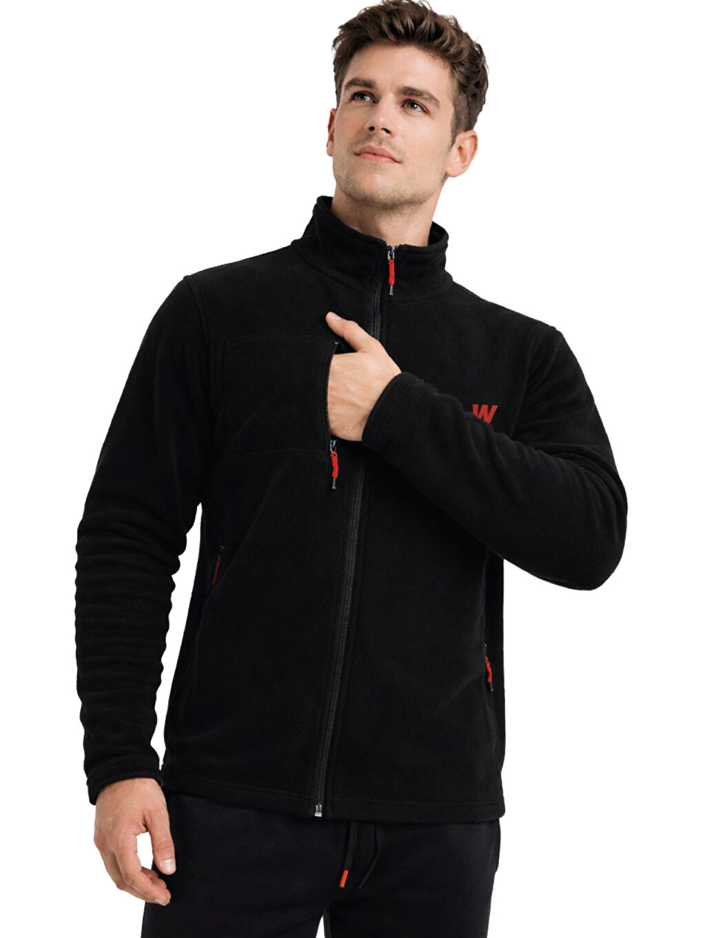 Siyah ERKEK TAM FERMUAR POLAR Fermuarlı Sweatshirt-4