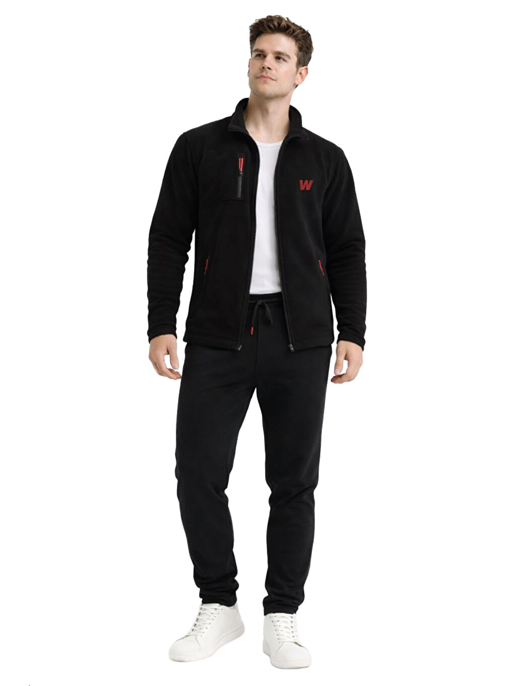 Siyah ERKEK TAM FERMUAR POLAR Fermuarlı Sweatshirt-6