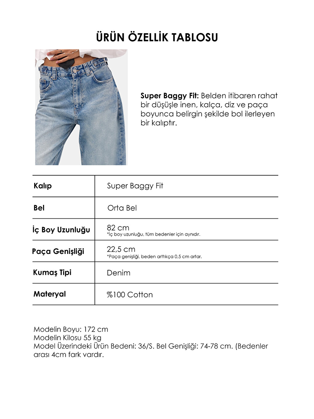 Mavi Kadın Açık Jean 4s6-32 Süper Baggy Fit Denim Jean-6