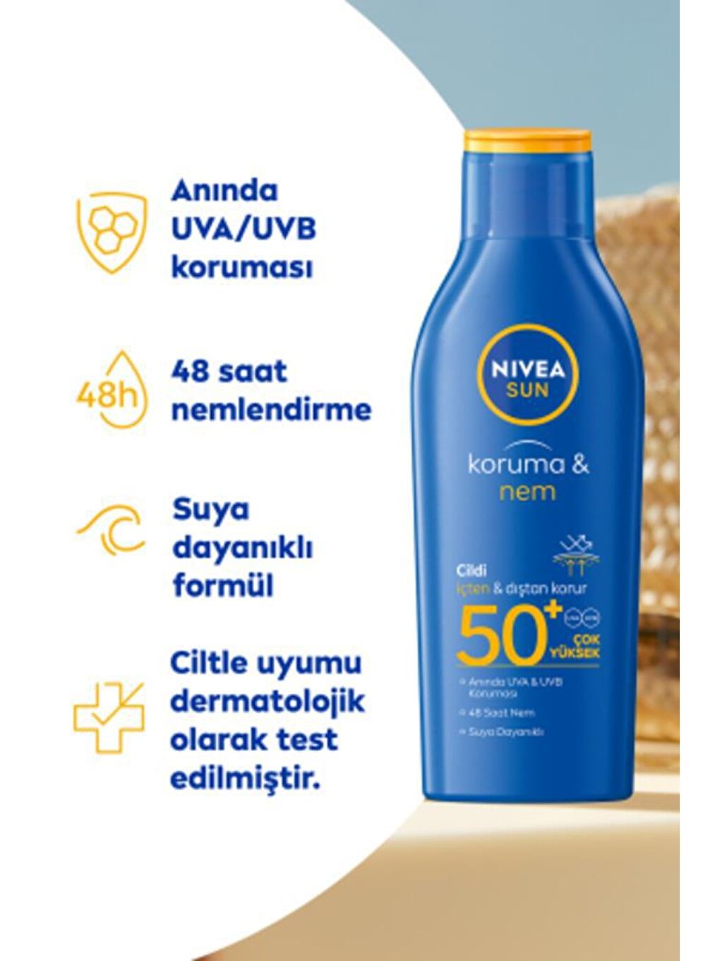 NIVEA Şeffaf Sun SPF 50+ Güneş Losyonu 200 ml - 1