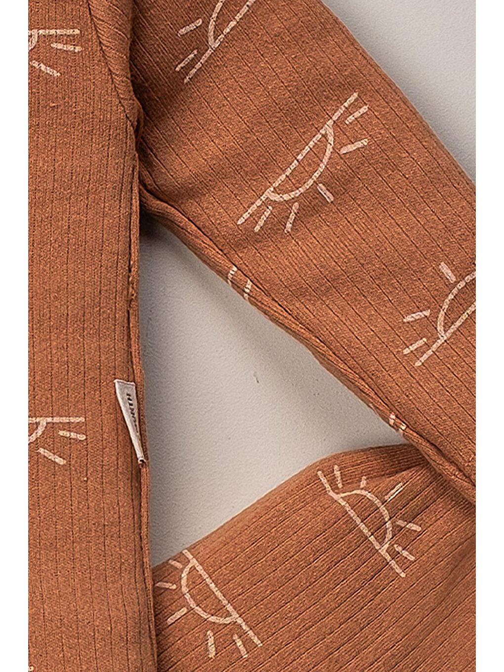 Kahverengi Güneş Desenli Çıt Çıtlı Zıbınlı Bebek Takımı-2