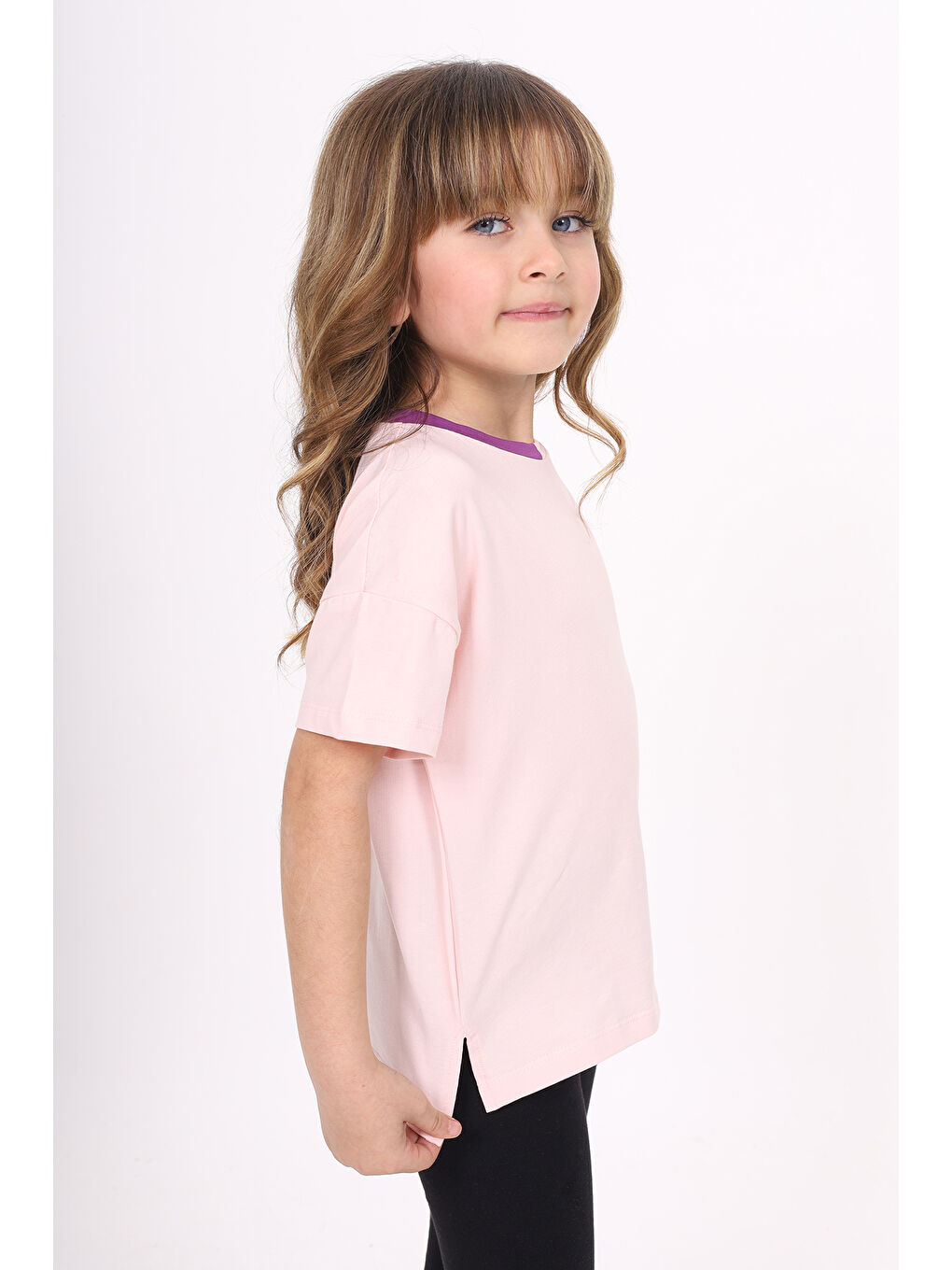 Pembe Kız Çocuk Baskılı Tişört-1