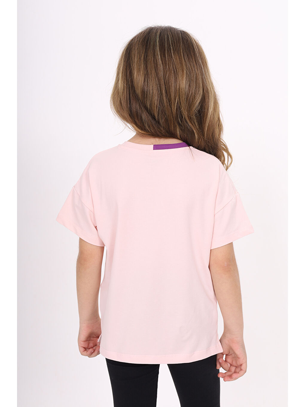 Pembe Kız Çocuk Baskılı Tişört-3