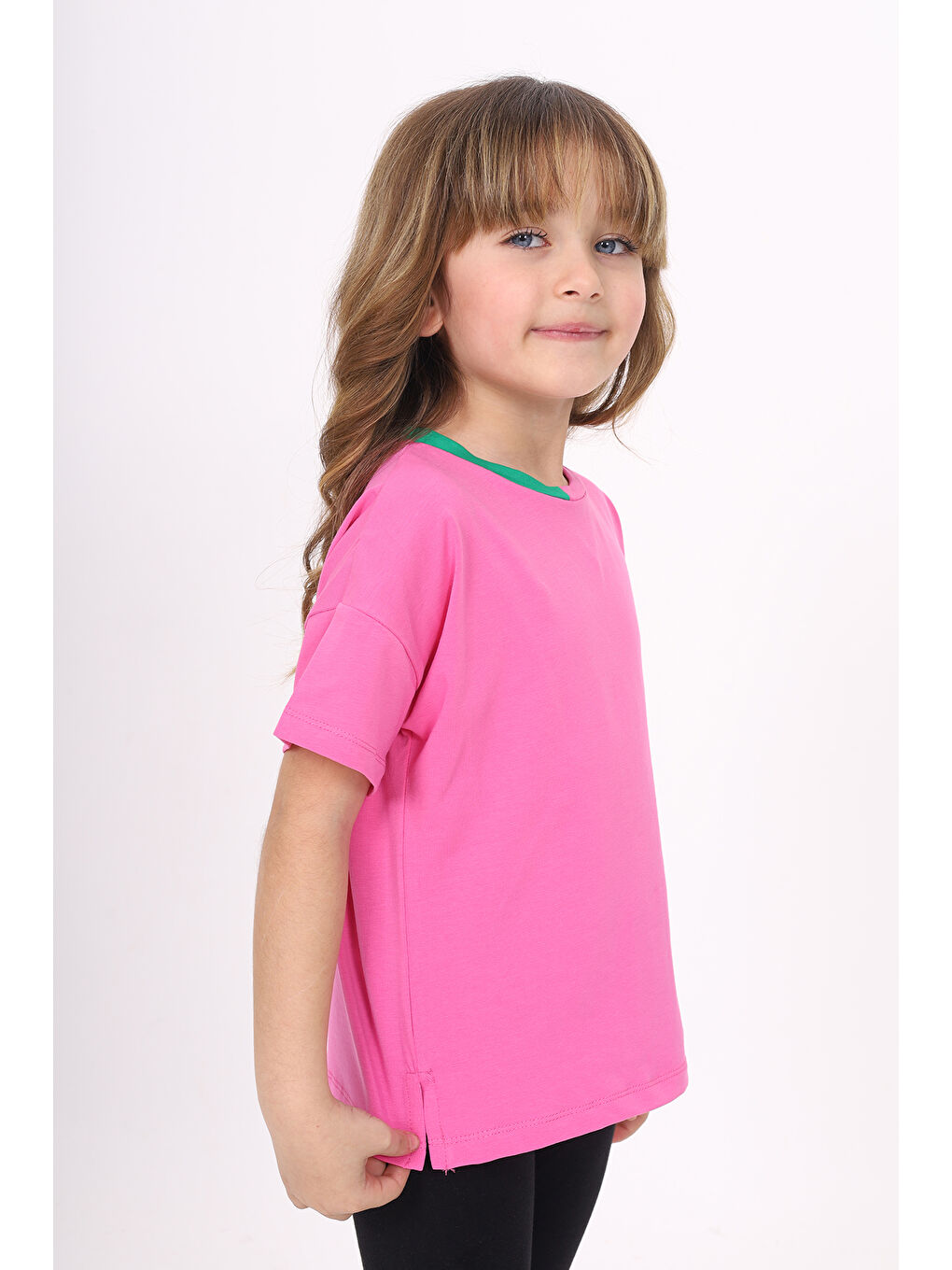 Fuşya Kız Çocuk Baskılı Tişört-2