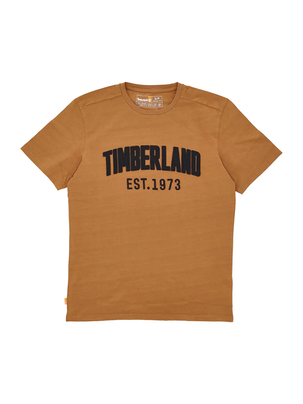 Timberland Sarı Tişört Modern Wash Brand Carrier Erkek Sarı Yuvarlak Yaka Tişört