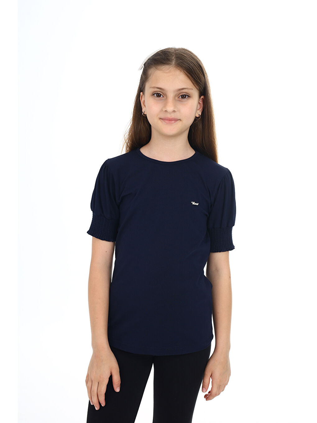 Lacivert Kız Çocuk Okul Tişört