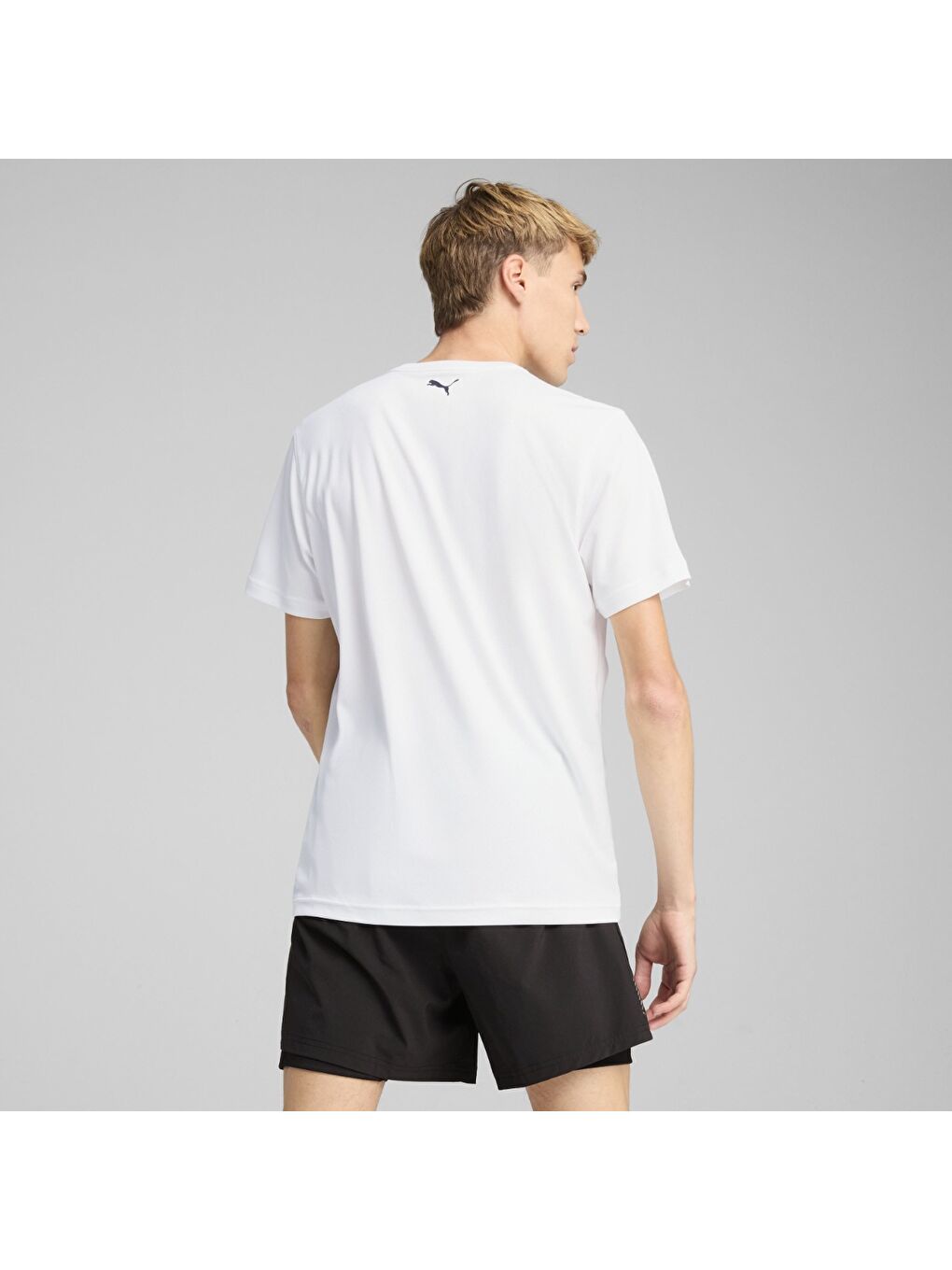 Graphics Running Illustratio Erkek Beyaz Yuvarlak Yaka Tişört-4