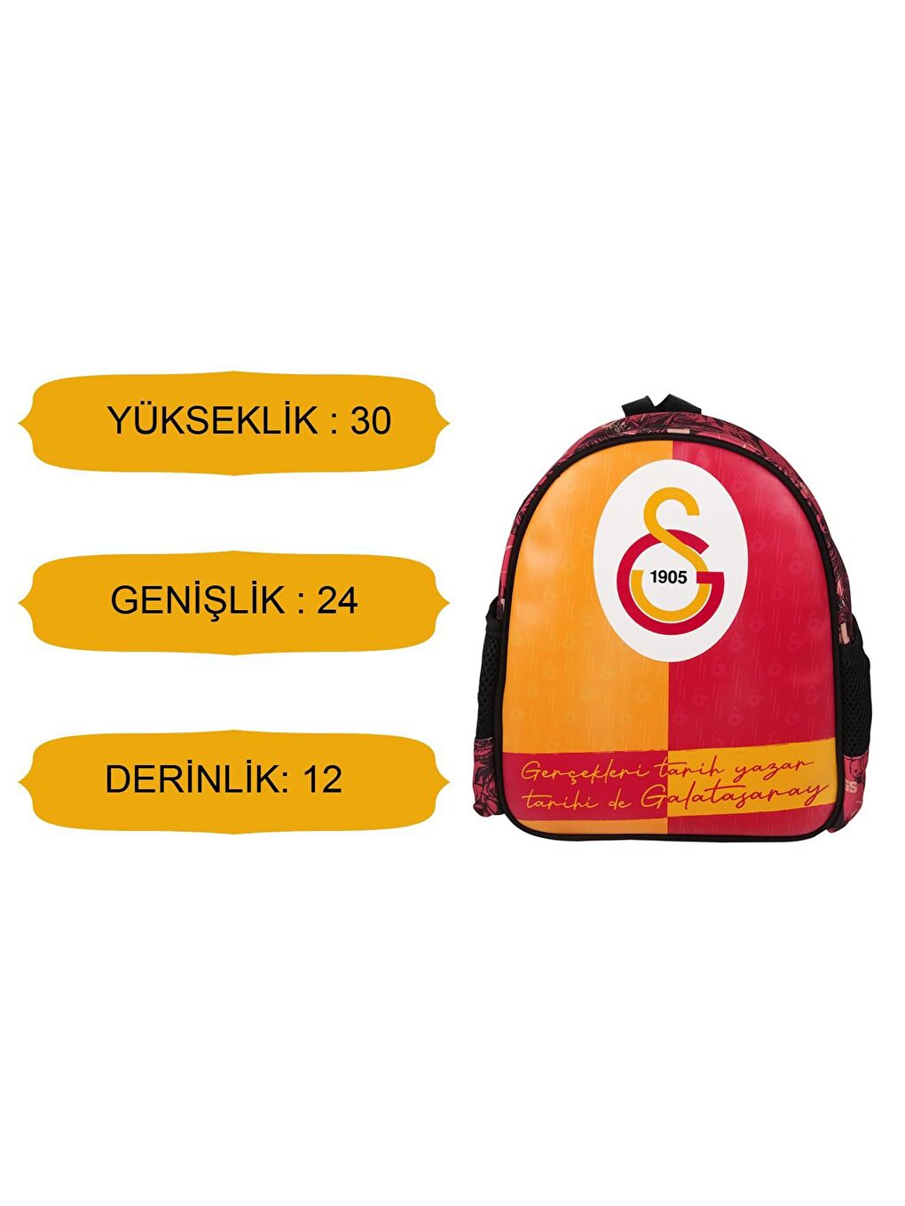 Galatasaray Kırmızı Parçalı Suni Deri  Anaokulu Çantası 30 x 24 x 12 cm (24545) - 1