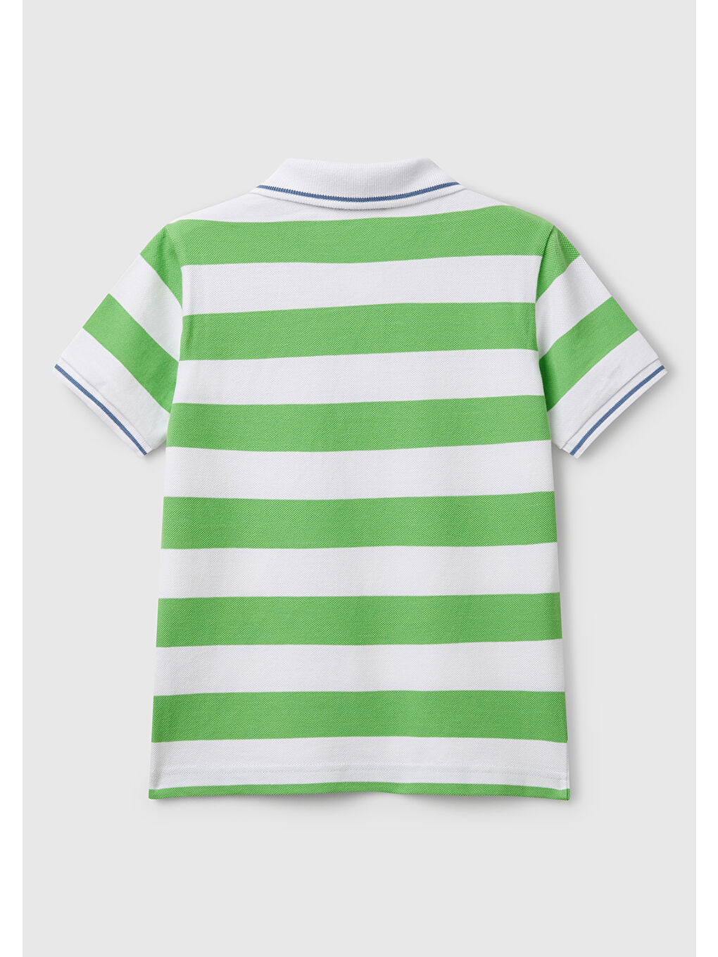 Erkek Çocuk Fıstık Yeşili Mix Çizgili Logo İşlemeli Polo T-Shirt-1