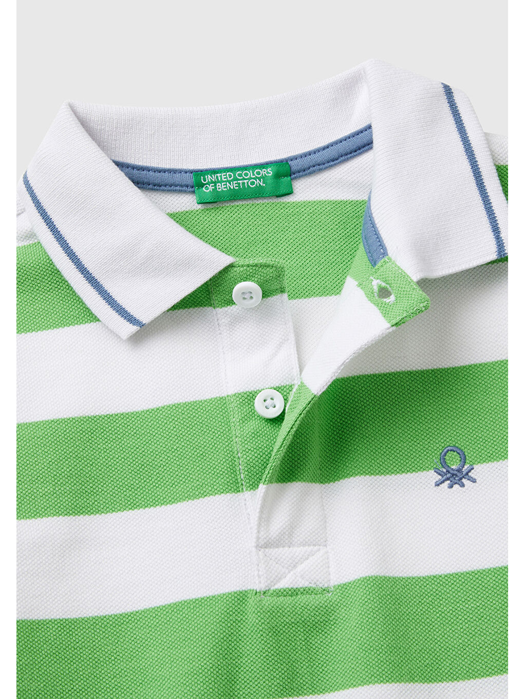 Erkek Çocuk Fıstık Yeşili Mix Çizgili Logo İşlemeli Polo T-Shirt-2