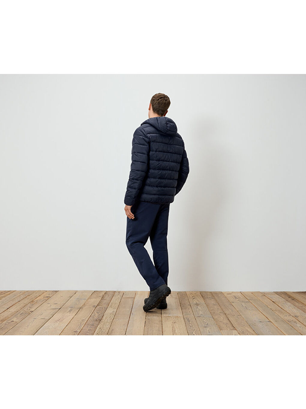 Erkek Kapitone Mont, Mavi-1