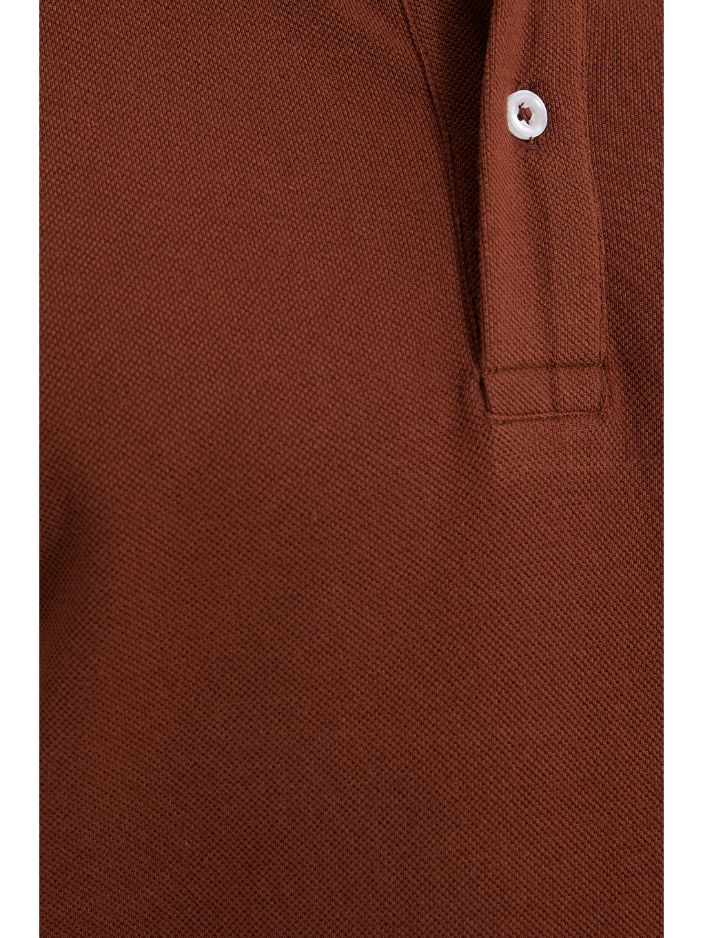 Erkek Slim Fit Dar Kesim %100 Pamuk Kahverengi Polo Yaka Tişört-3