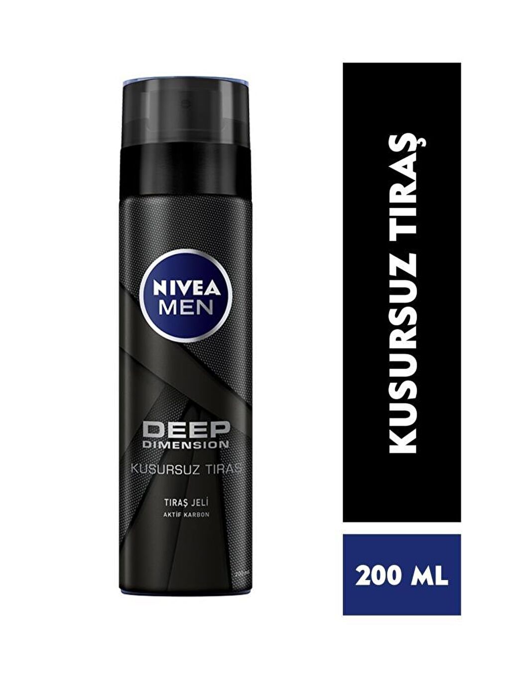 NIVEA Men Deep Dimension Tıraş Jeli 200 ml, Kusursuz Tıraş, Aktif Karbon Içerir