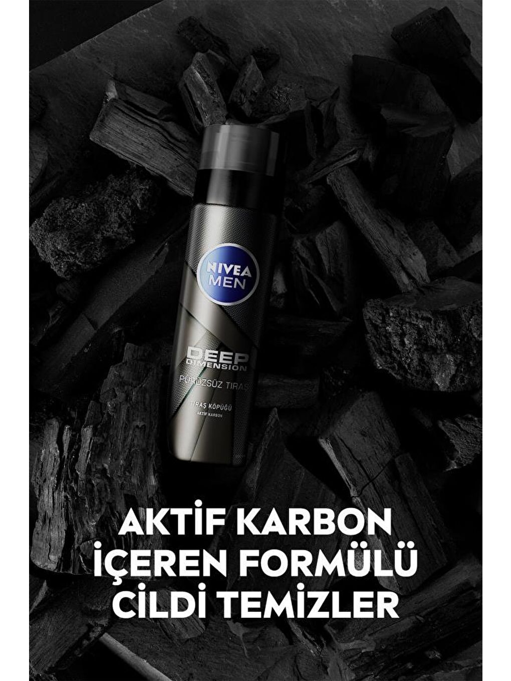 NIVEA Men Deep Dimension Tıraş Jeli 200 ml, Kusursuz Tıraş, Aktif Karbon Içerir - 1