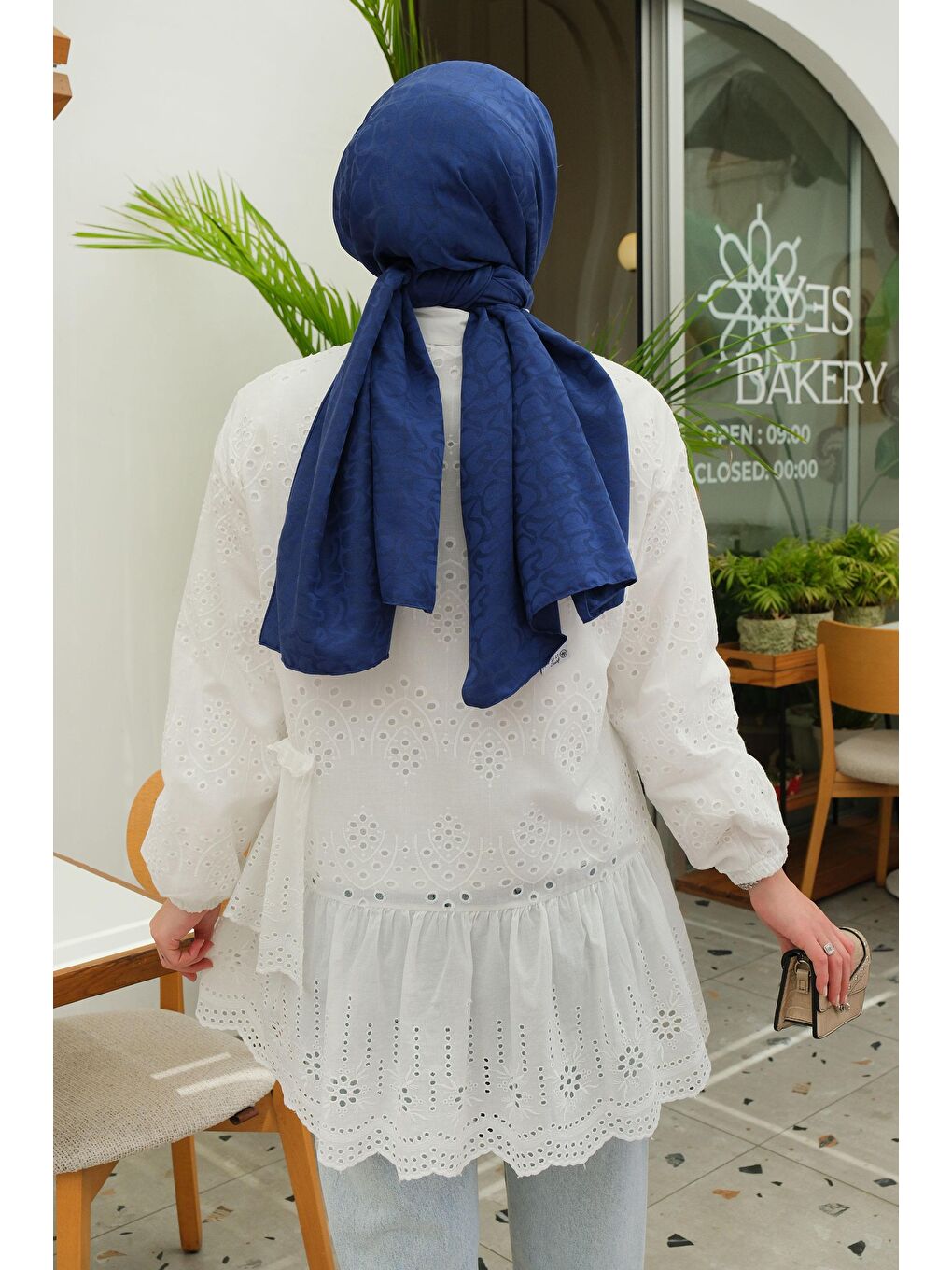 Beyaz Dantel Detay Gömlek BEYAZ-2