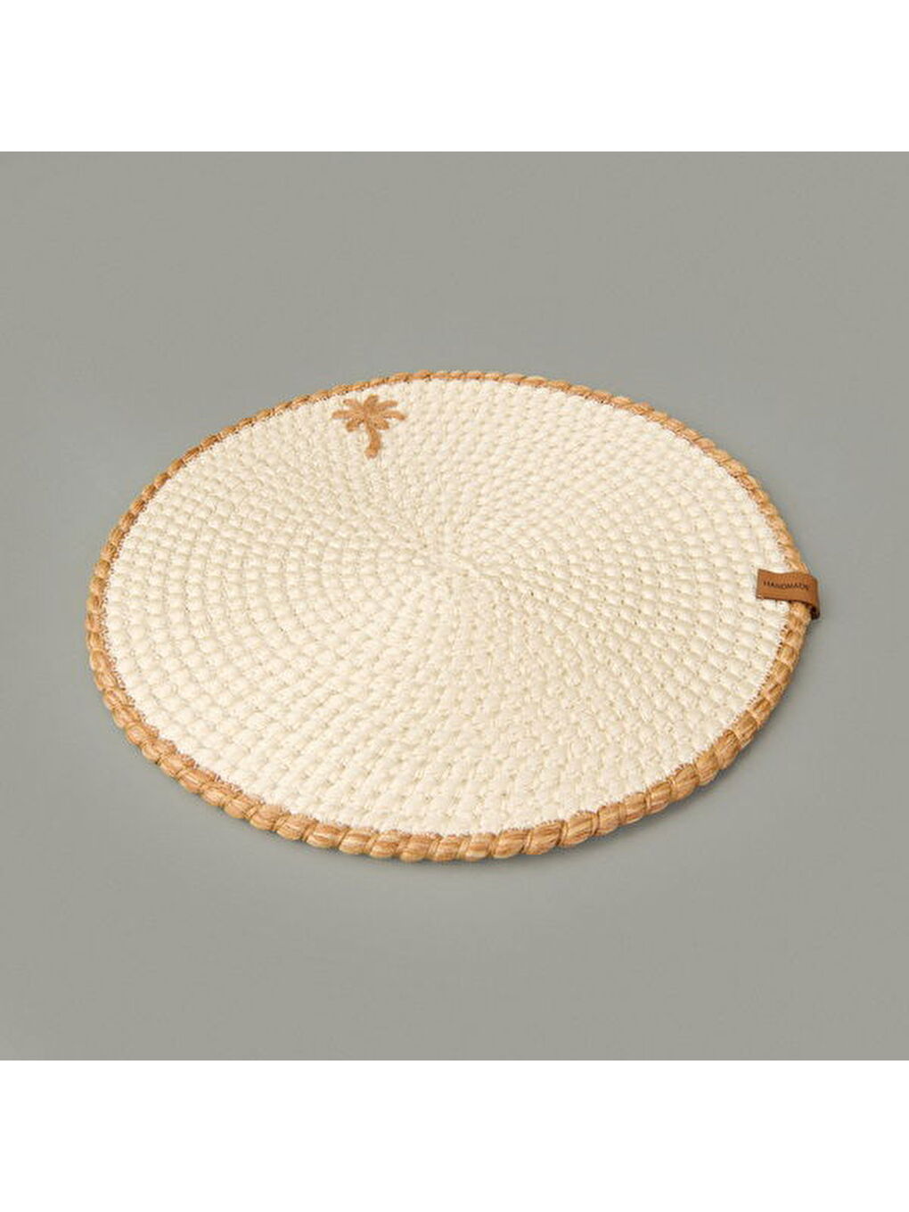 Soft Palm Nakışlı Supla - Ekru - 33x33 cm