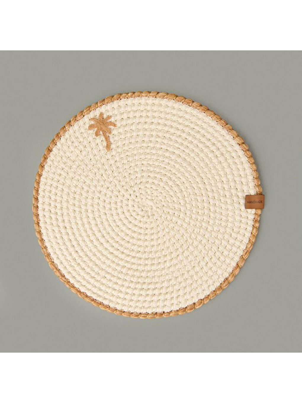 Soft Palm Nakışlı Supla - Ekru - 33x33 cm-1