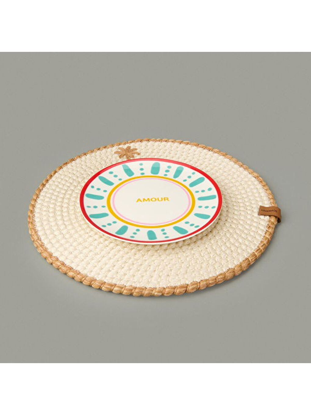 Soft Palm Nakışlı Supla - Ekru - 33x33 cm-3