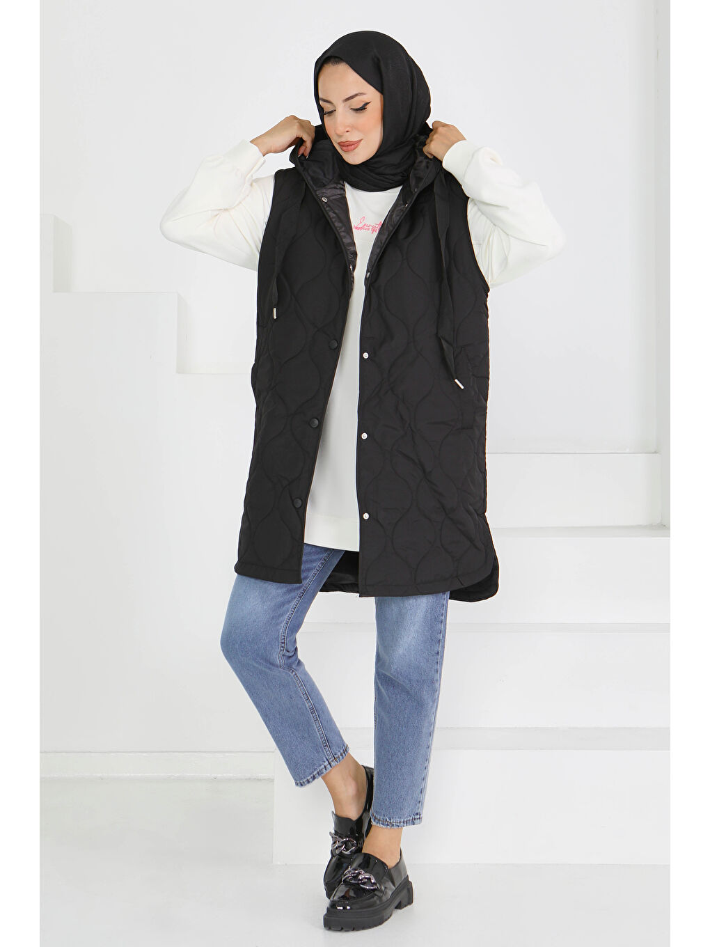 Cepli Damla Kapitone Şişme Yelek Siyah - 27601-SIYAH-2