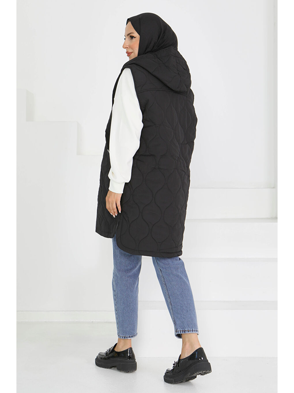 Cepli Damla Kapitone Şişme Yelek Siyah - 27601-SIYAH-5