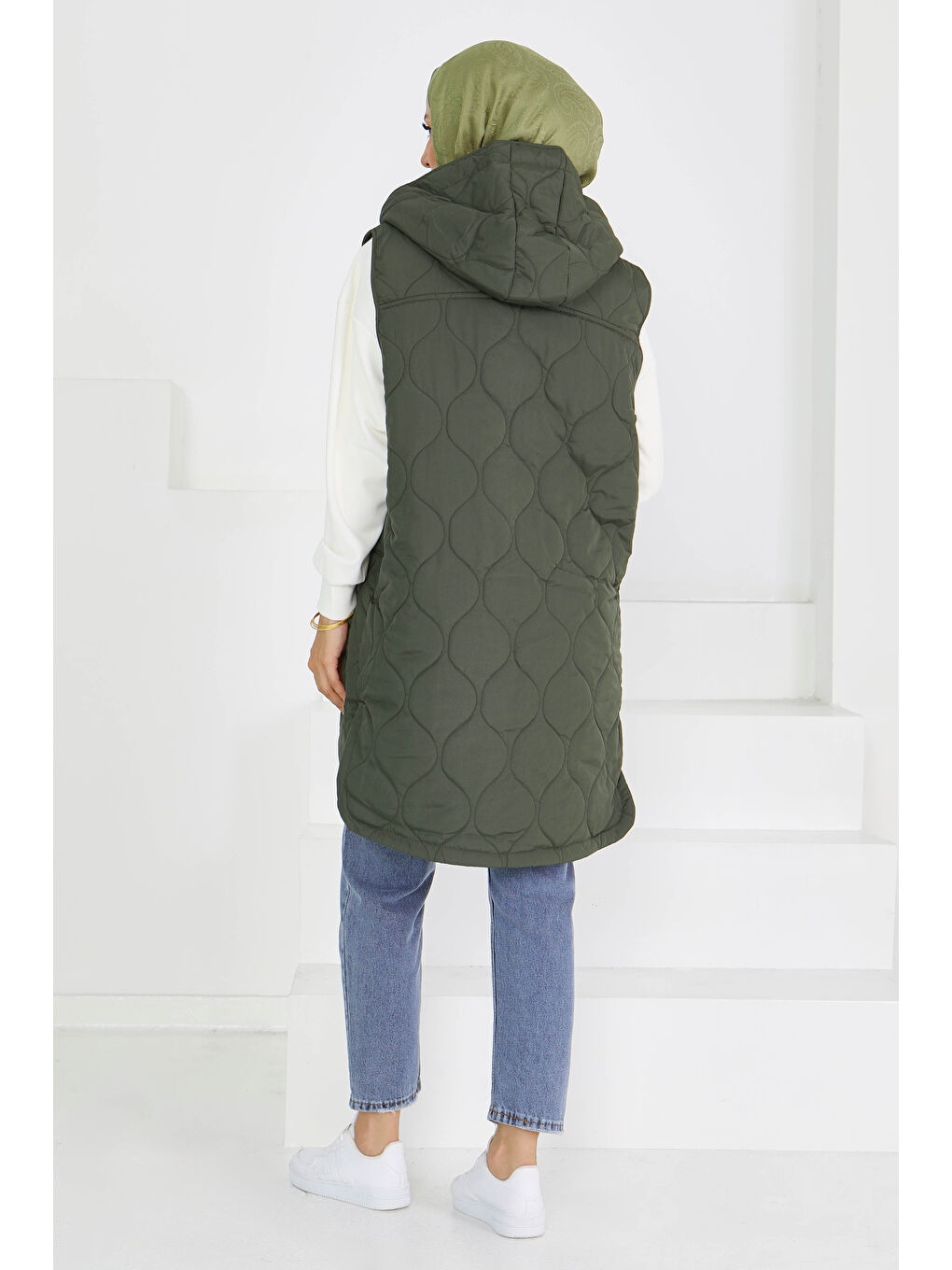 Cepli Damla Kapitone Şişme Yelek Haki - 27601-HAKI-3