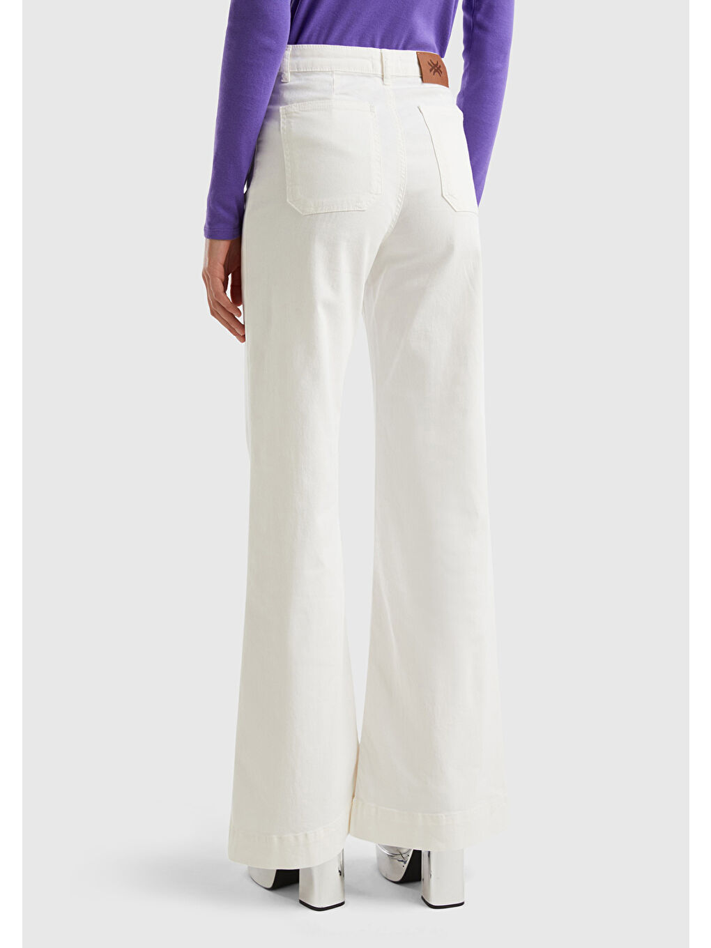 United Colors Of Benetton Ekru Kadın Krem Flared Fit Denim Pantolon - 2
