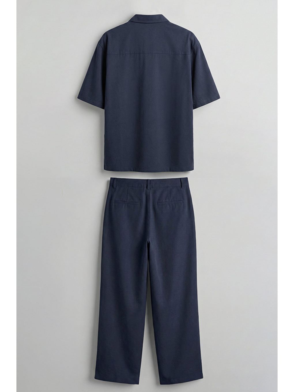 Erkek Oversize Nefes Alan Gömlek Pantolon İkili Takım Lacivert-1