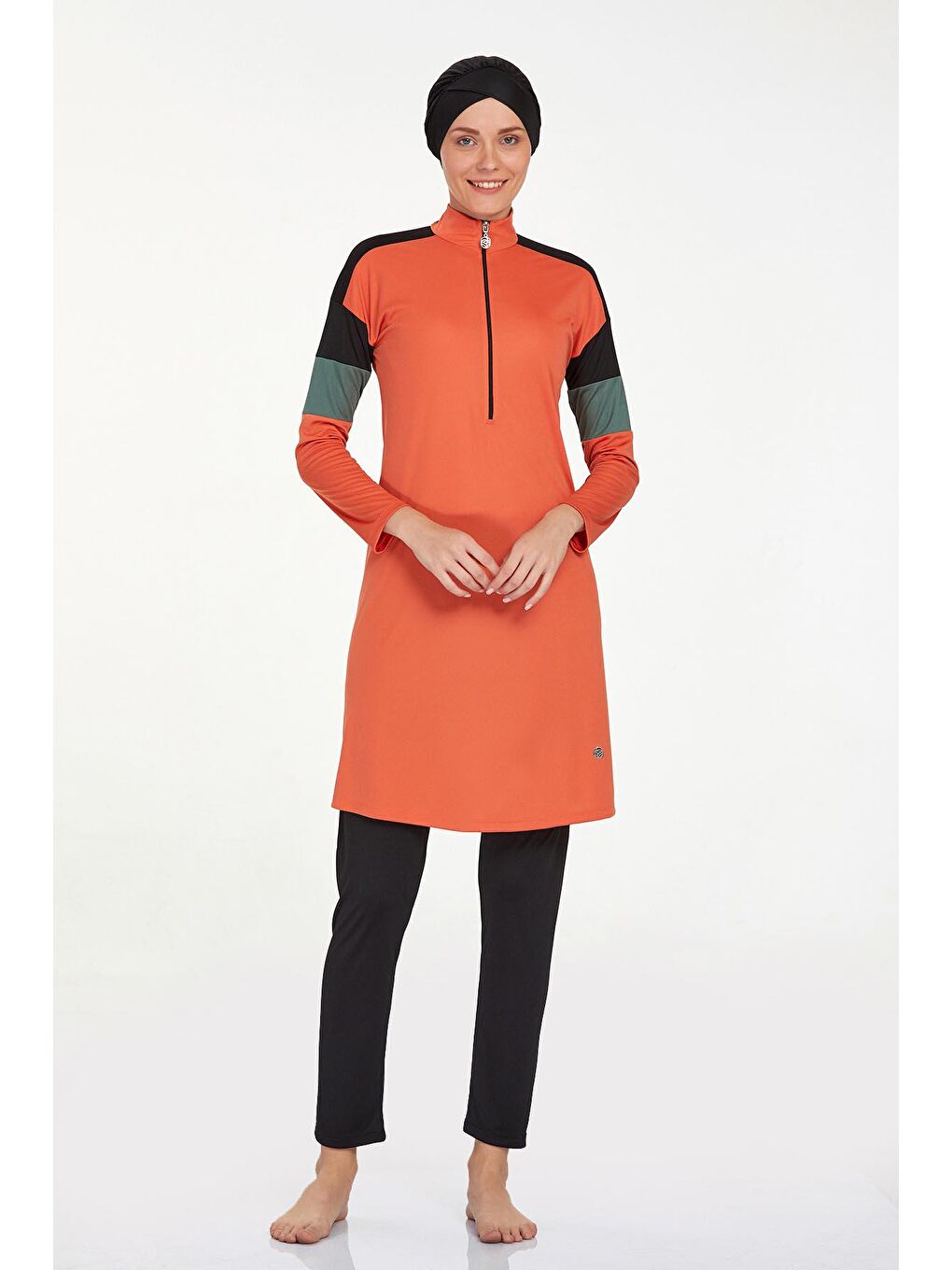 Kahverengi Elastanlı Tam Kapalı Tesettür Mayo Merlın 9241 Tarçın-2