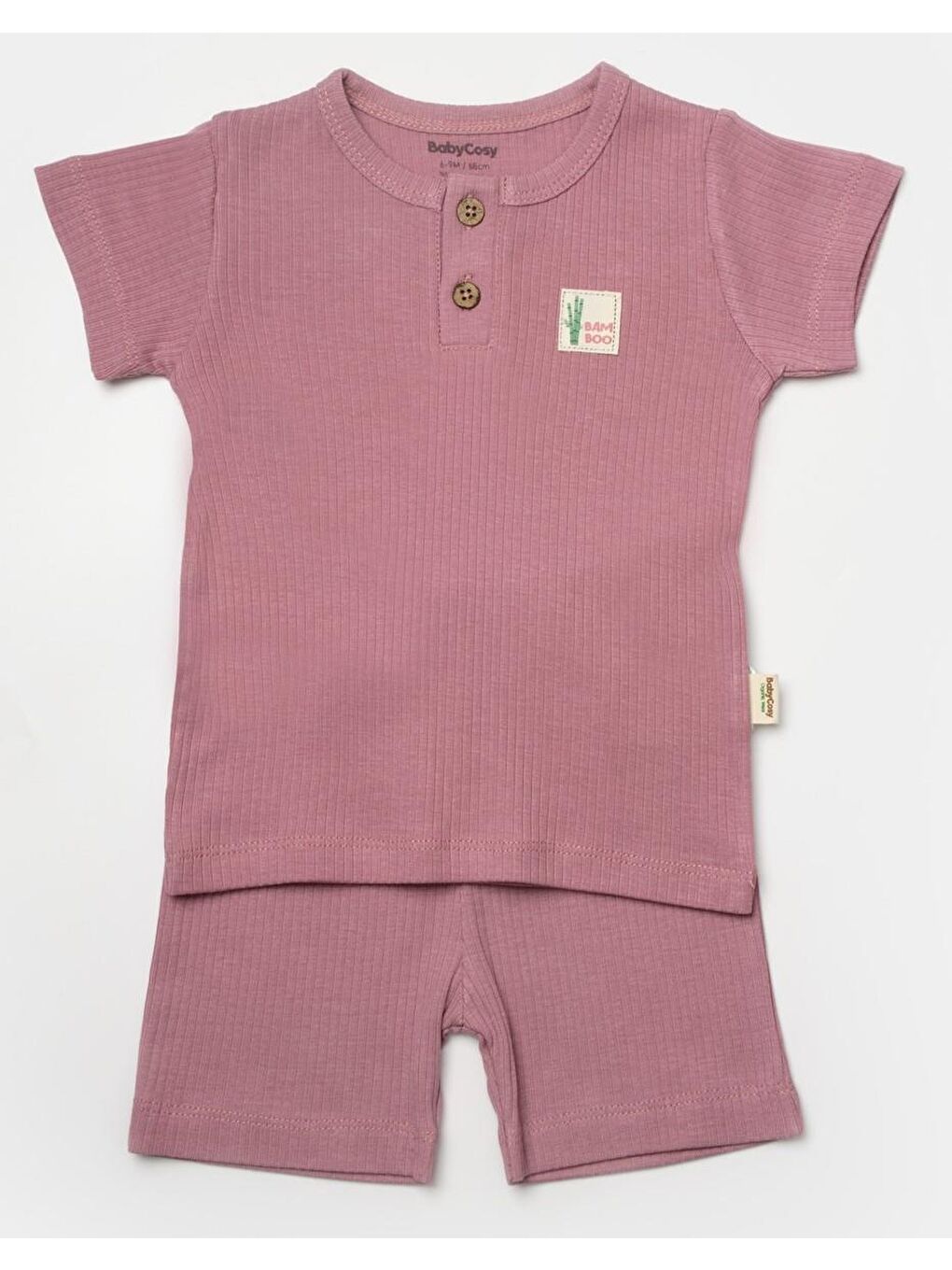 BabyCosy Organic Wear Gülkurusu Bebek Şort ve Tişört Takımı