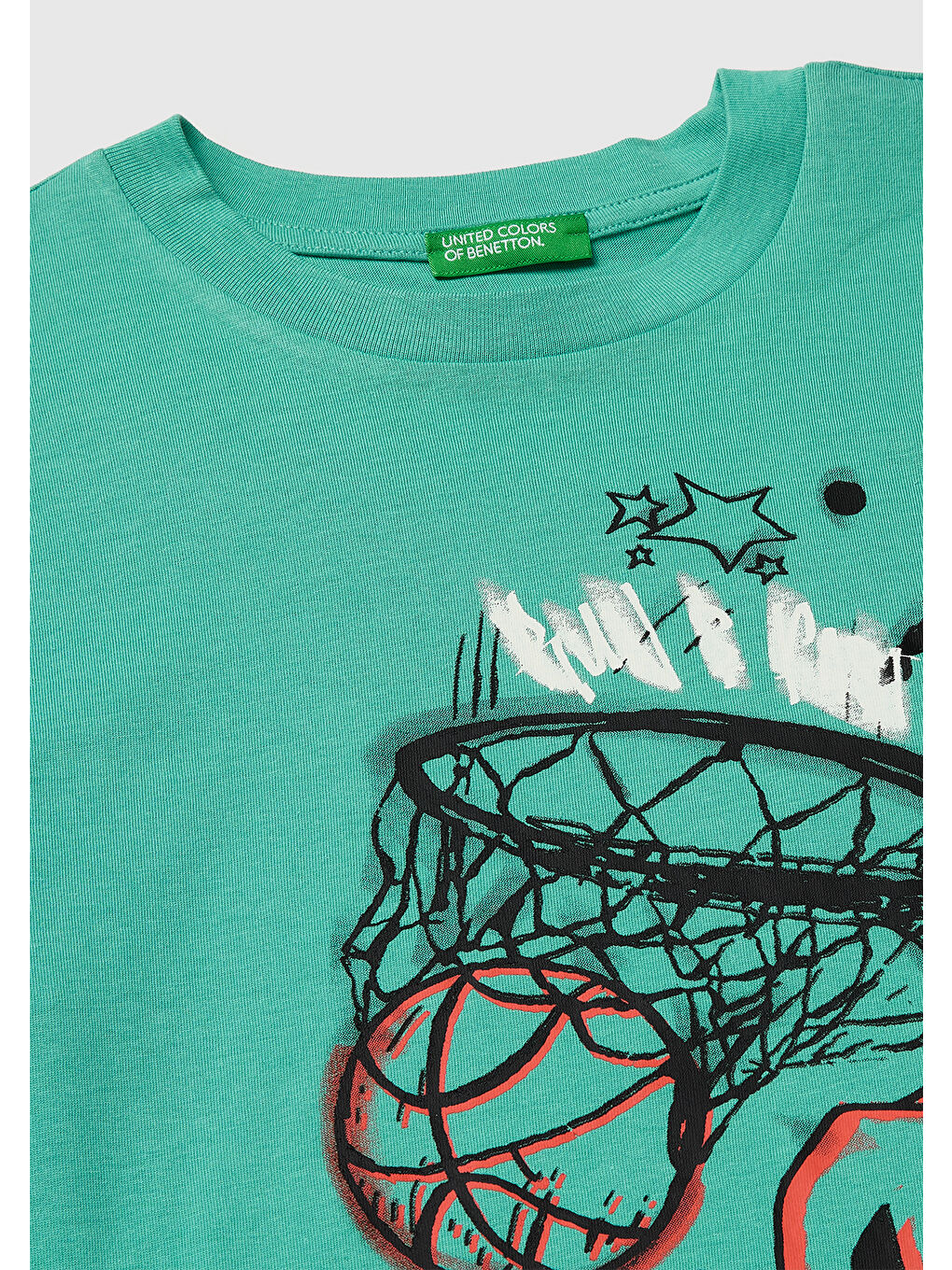 Erkek Çocuk Mavi-yeşil Baskılı Bisiklet Yaka Kısa Kollu T-Shirt-2