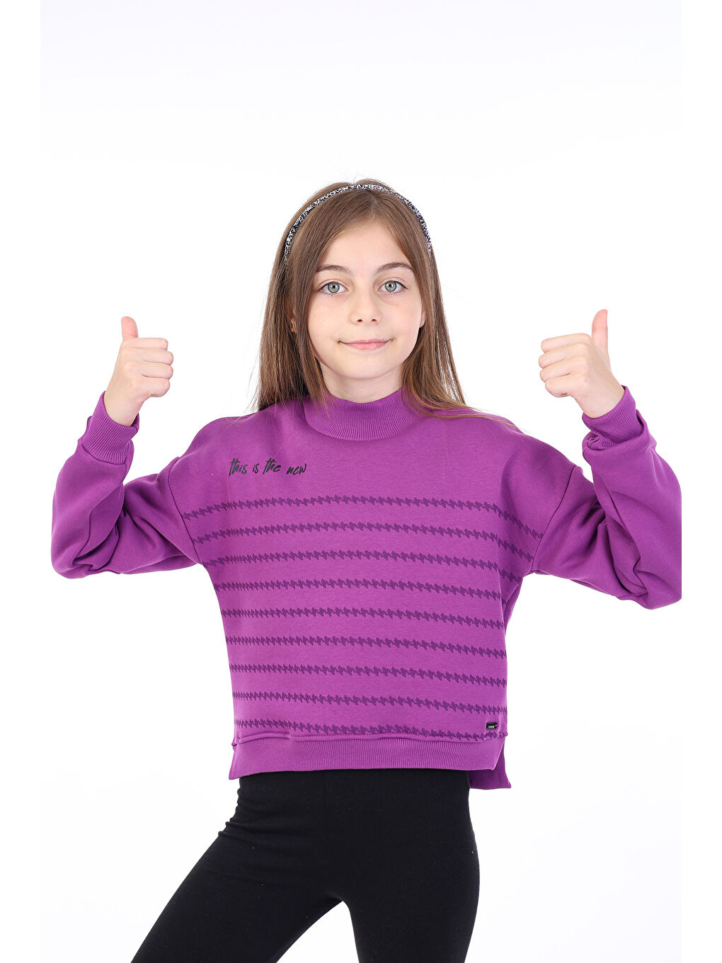 Toontoykids Mor Kız Çocuk Baskılı Sweatshirt