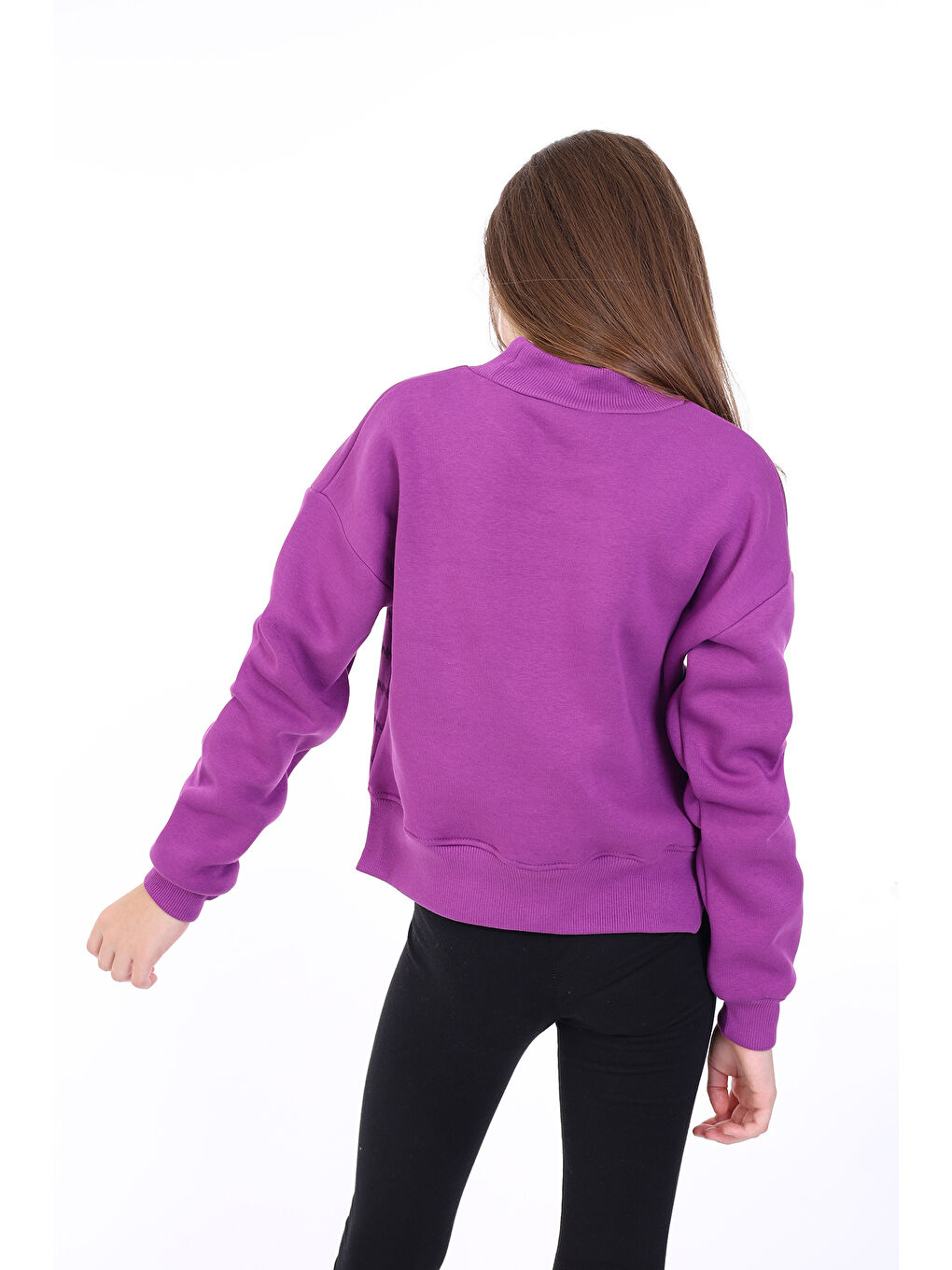 Toontoykids Mor Kız Çocuk Baskılı Sweatshirt - 1