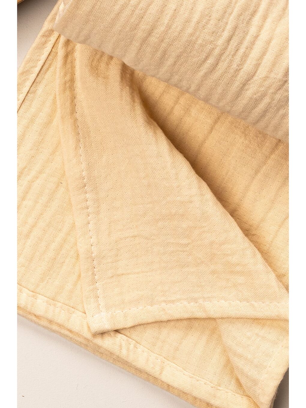 Ekru 4 Kat Müslin Organik Pamuk 90x90 Naturel Bebek Çocuk Battaniye-4