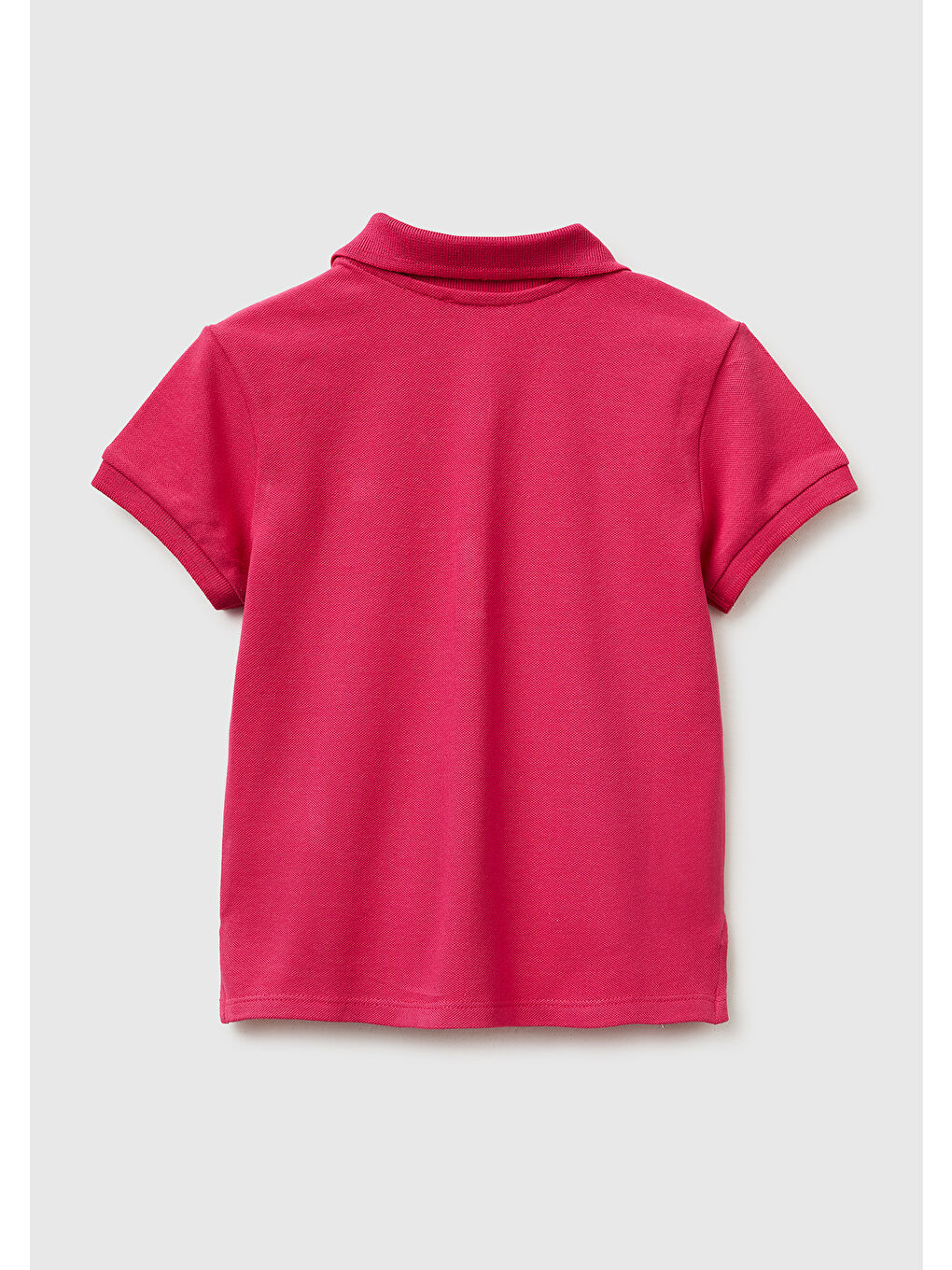 Kız Çocuk Koyu Pembe Logolu Pike Polo T-Shirt-1