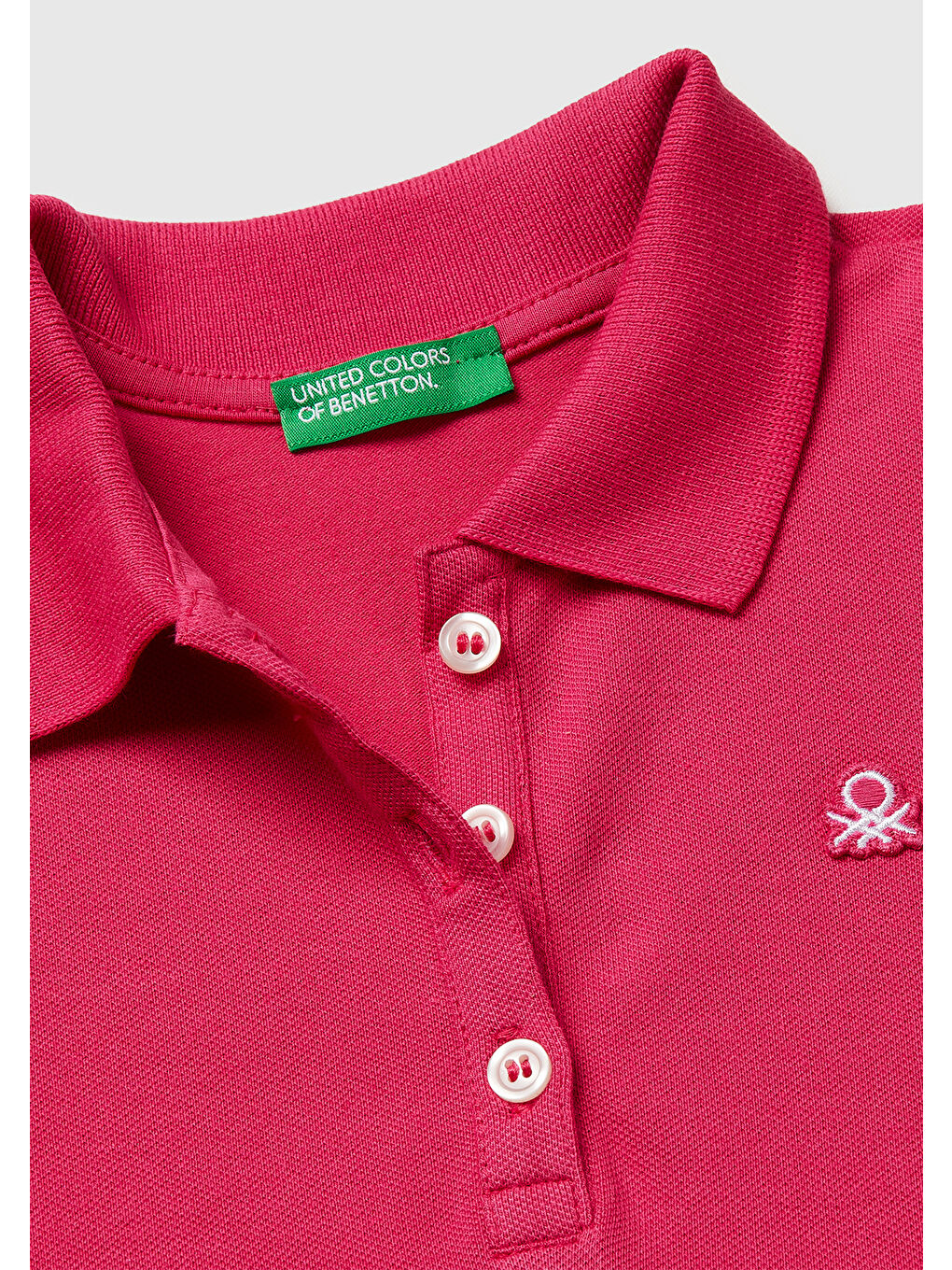 Kız Çocuk Koyu Pembe Logolu Pike Polo T-Shirt-2
